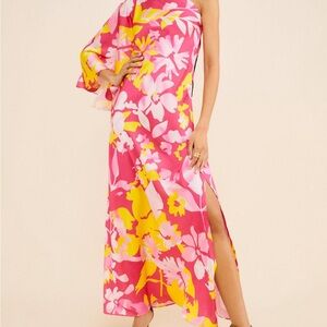 Free People Pink and Yellow Floral Maxi Dress